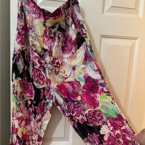 Rococo Sand Black and Pink Floral Pants, XL